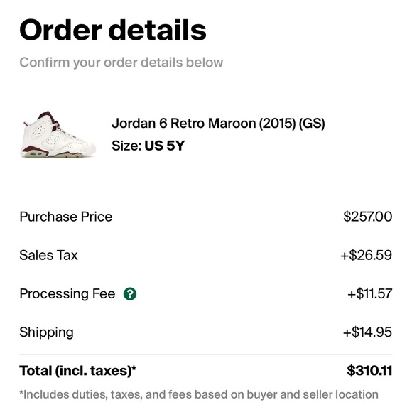 2015 Maroon Jordan 6 - Picture 2 of 10